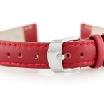 Pasek skórzany do zegarka W83 - czerwony - 16mm