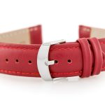 Pasek skórzany do zegarka W83 - czerwony - 20mm