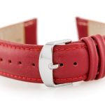 Pasek skórzany do zegarka W83 - czerwony - 24mm