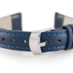 Pasek skórzany do zegarka W83 - granatowy - 12mm