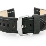 Pasek skórzany do zegarka W80 - czarny - 20mm