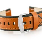 Pasek skórzany do zegarka W80 brązowo/czarny 20mm