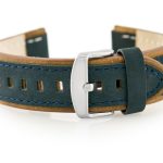 Pasek skórzany do zegarka W80 granatowy/brąz 24mm