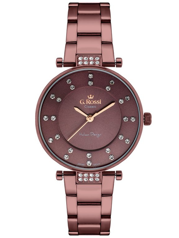 12209_2 ZEGAREK G. ROSSI - C5131B-2B3 (zg780d) violet + BOX - obrazek 1