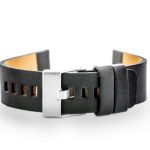 Pasek skórzany do zegarka W58 - czarny - 20mm