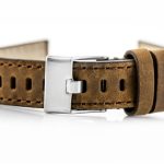 Pasek skórzany do zegarka W25 - brązowy - 24mm