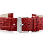 Pasek skórzany do zegarka W57 - czerwony - 18mm