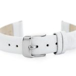 Pasek skórzany do zegarka W57 - biały - 16mm