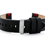 Pasek skórzany do zegarka W110 - czarny/czerwone - 20mm