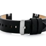 Pasek skórzany do zegarka W110 - czarny/białe - 22mm