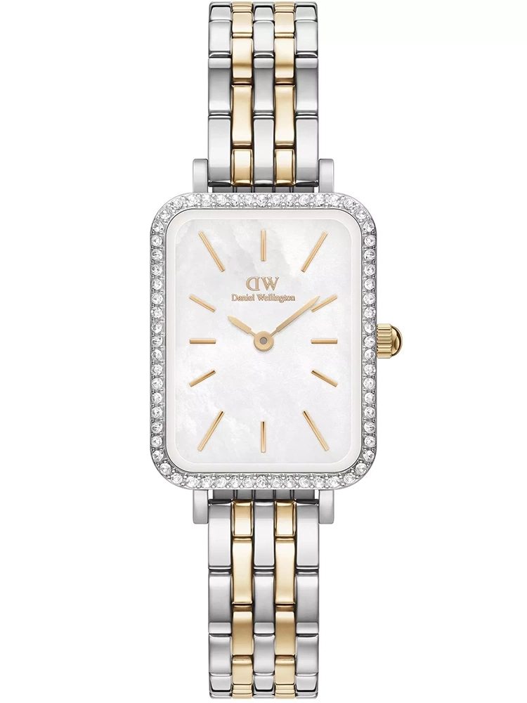 55565_1 ZEGAREK DAMSKI DANIEL WELLINGTON Quadro Lumine Bezel 5-Link Two-Tone DW00100671 + BOX (zw519g) - obrazek 1