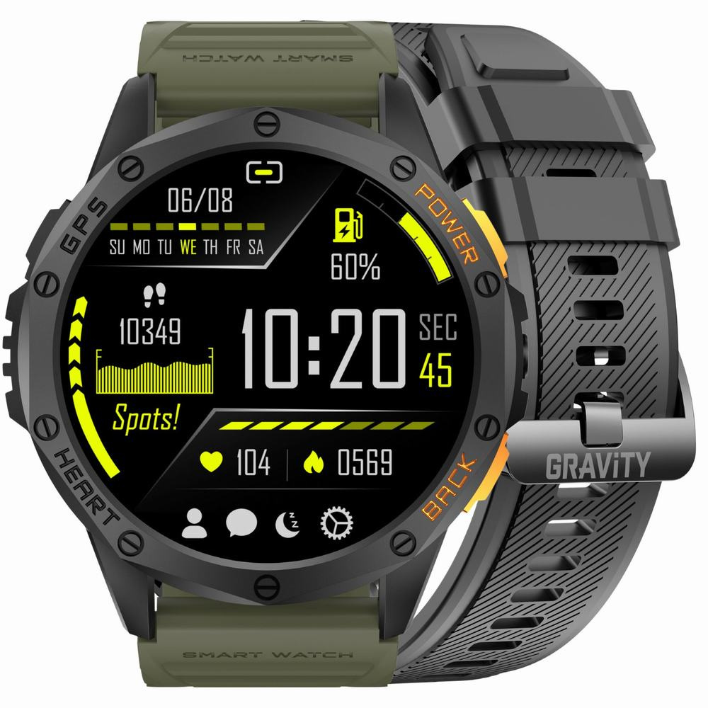 55960_6 SMARTWATCH MĘSKI GRAVITY GT24-5 - LATARKA, DODATKOWY PASEK (sg033e) - obrazek 1