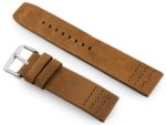 Pasek skórzany do zegarka W39 - brązowy - 22mm - obrazek 2