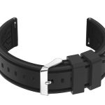 Pasek gumowy do zegarka U14 - szary/czarny - 22mm