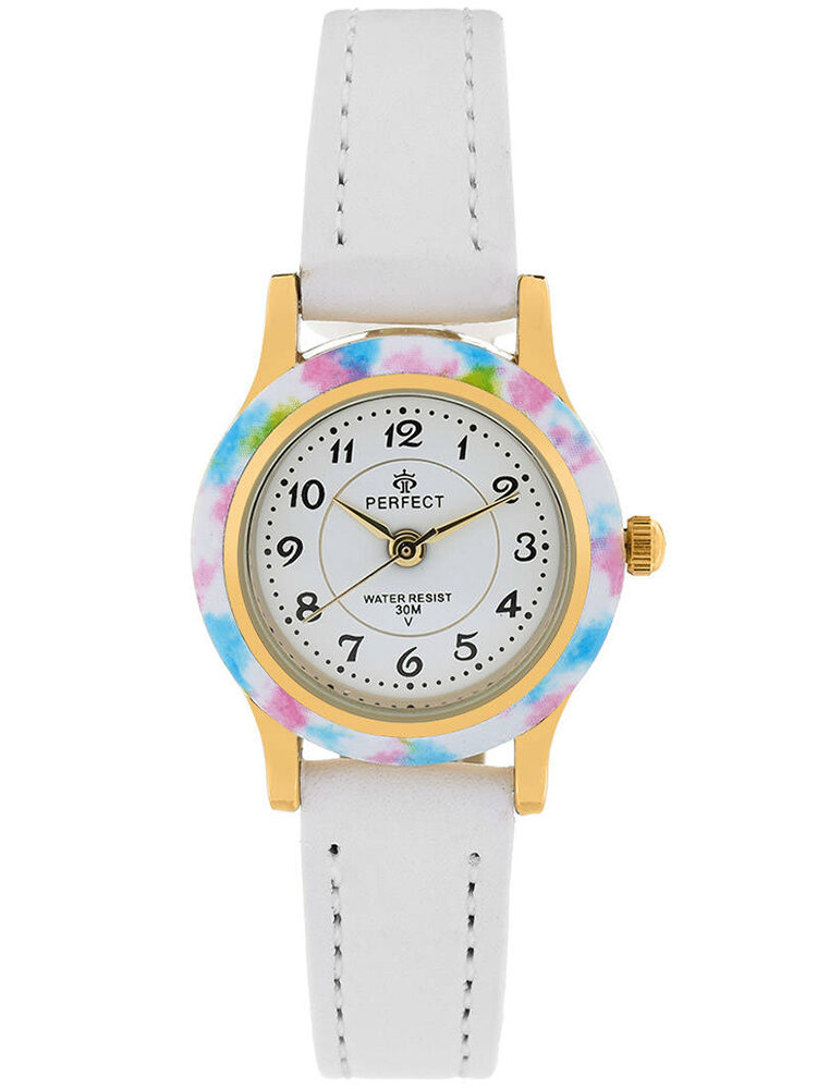 45197_1 ZEGAREK KOMUNIJNY DZIECIĘCY PERFECT LP195-06 - biały/złoty + BOX - obrazek 1