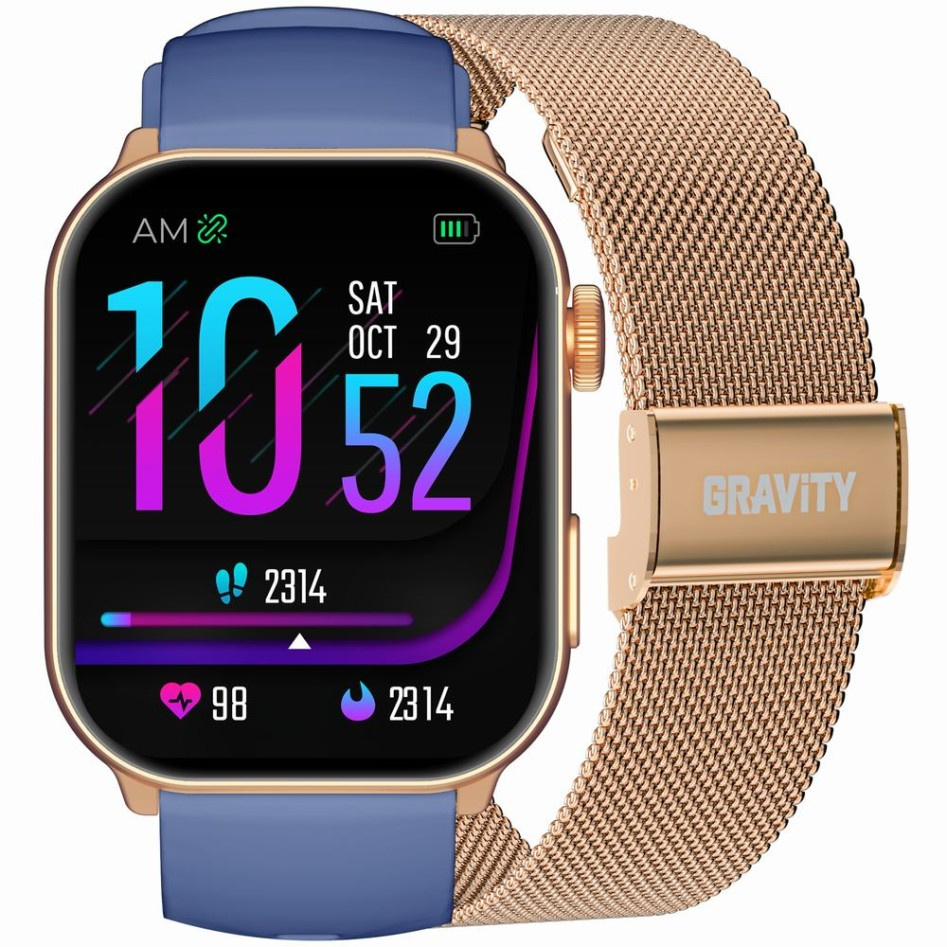 56413_1 SMARTWATCH UNISEX GRAVITY GT28-8 - ROZMOWY BLUETOOTH, DODATKOWY PASEK (sg037g) - obrazek 1