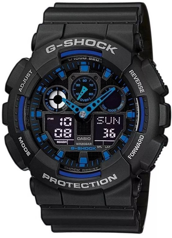 16340_1 ZEGAREK MĘSKI CASIO G-SHOCK GA-100-1A2ER (zd135b) + BOX - obrazek 1