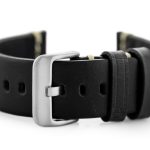 Pasek skórzany do zegarka W32 - czarny - 24mm