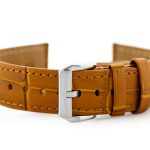 Pasek skórzany do zegarka W06 - jasny brąz - 20mm