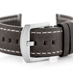 Pasek skórzany do zegarka W72 - szary - 20mm