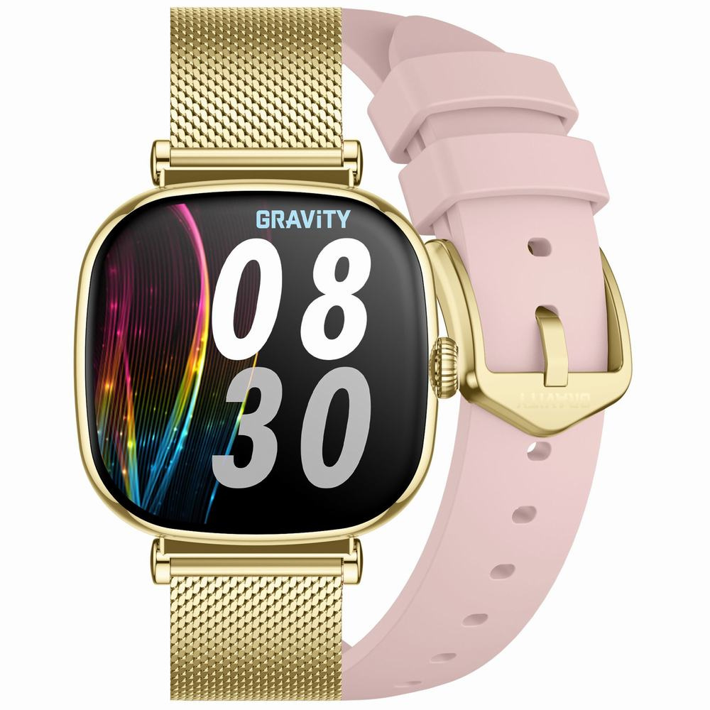 56844_1 SMARTWATCH DAMSKI GRAVITY GT32-1 - ROZMOWY BLUETOOTH, DODATKOWY PASEK (sg047a) - obrazek 1
